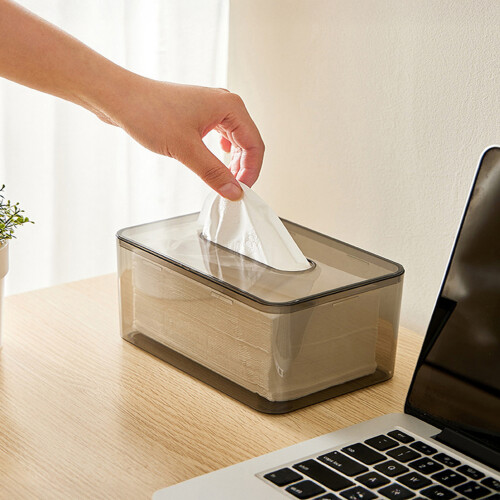 (Through Ash, L) Modern Tissue Box with Cover - Easy Refill 2
