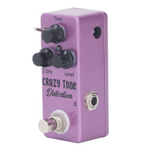 Pedal de distorção para guitarra com chave True Bypass, circuito de baixo ruído, saída de sinal puro, carcaça durável em liga de alumínio e