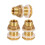 Solid Brass Bulkhead Fitting, 18 Sets 3/8 Inch Female 1/2 Inch Male Solid Brass Water Tank Connector Threaded with Ring 3