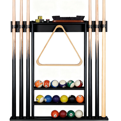 Billiards Pool Cue Rack Wall-Mounted Pool Stick Holder Holds Equipment
