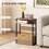 Homcom HOMCOM Narrow Side Table with Storage, Bedside End Table, Walnut Brown 5