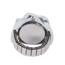 Red Eyes Skull Design Stretchy Band Quartz Ring Watch for Lady Men & Bronze Flip- Skull Cover Finger Ring Watch