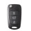 Replacement 2 Buttons Keyless Entry Remote Car Key Fob Shell Case with 3 Buttons Flip Folding Remote Key Shell Case 5