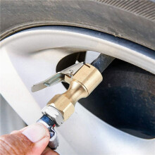 30 Stück Messing Luftspannfutter Open Flow Gerades Reifenspannfutter mit Clip für ReifenfüLlstandsanzeige Kompressor Zubehör