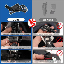 2X Helmet Quick Release Buckle Replacement Kit, Ratcheted Helmets for Chin Strap  to 1inch, Motorcycle Helmets Black