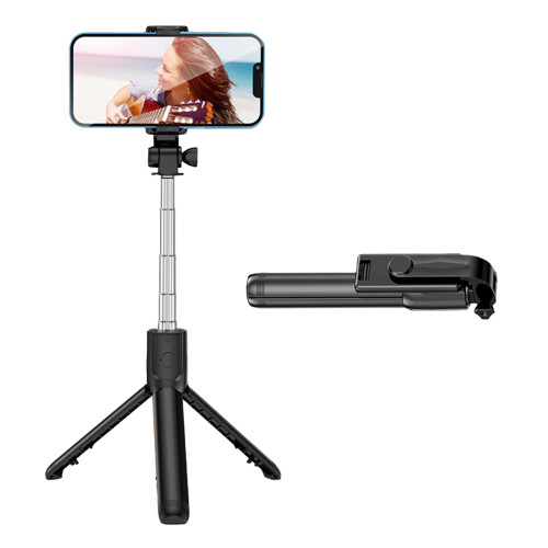 Extendable And Foldable Selfie Stick Tripod With Adjustable Shooting Angle And360Degree Rotating Base For Universal Smartphone Compatibility With 2