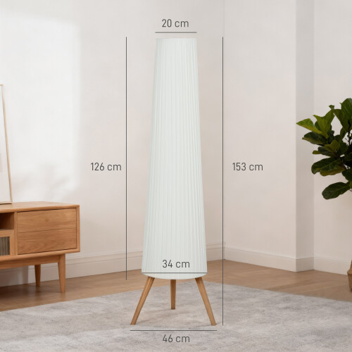 Homcom HOMCOM Dimmable Standing Lamp with Foot Switch, White and Natural 2