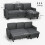 Homcom HOMCOM Fold-Out Convertible Sofa Bed with Removable Covers, Charcoal Grey 2