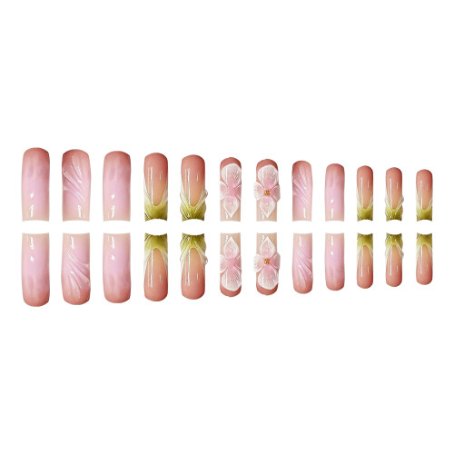 24pcs Glitter Pink Press-on Nails, Long Lasting Manicure 1