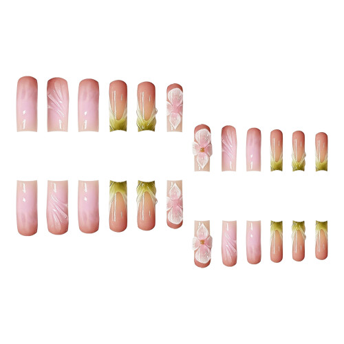 24pcs Glitter Pink Press-on Nails, Long Lasting Manicure 2