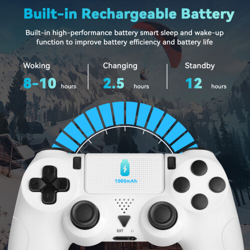 Wireless Controller for PS-4, Dual Vibration Game Joystick/Motion Sensing/Touchpad/Speaker/3.5mm Audio Jack Headphone, for PS4/Slim/Pro Console/PC 2