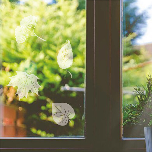 Bird Repellent Window Decals - Leaf Shape 2