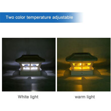 4X Solar Post Cap Lights 2 Verlichtingsmodi LED Deck Fence Cap Lights voor 4X4 Houten Palen Tuindecoratie Warm Wit