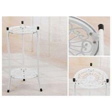 2X Two-Layer Elegant Metal Plant Stand Shelf Potted Plant Holder Modern Tall Plant Pot Stands for Indoor Outdoor Decor A