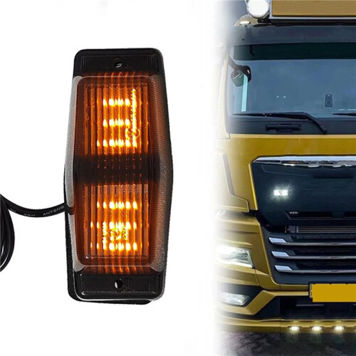 2X Smoked Amber Front Grill Light LED  Lamp for    Truck Lorry Front Double Burner Indicator Light 1