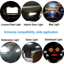 20PCS Car LED T10 W5W COB Reading Dome Lamp Light Wedge Lights License Plate Bulbs 168 194 192 12V White