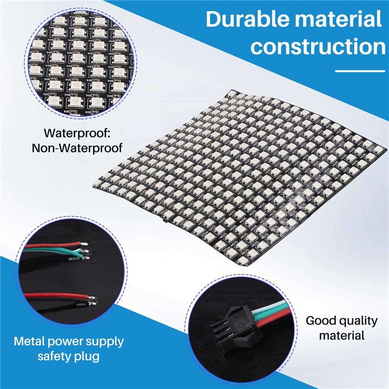 2X WS2812 RGB-LED-Matrix-Panel, Individuell Adressierbar, Flexibel für ...