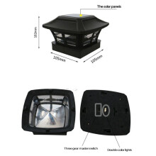 5X Luzes para Postes Solares 2 Modos de IluminaçãO LEDs para Cercas de Deck para Postes de Madeira 4X4 DecoraçãO de Jardim Quente Preto