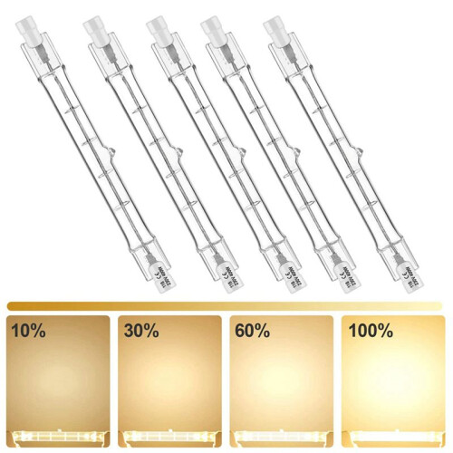 30 Pack R7S 118mm 300W 230V,R7S Halogen Linear Light Bulb, Dimmable Halogen Lamp for Construction Work Landscape 1