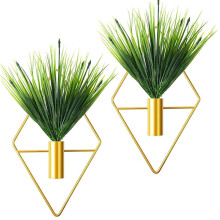 4X Rhombic Geometric Wall Planter Hanging Vase Elegant Durable Wall Plant Holder Hanging Planters Iron Flower Holder B