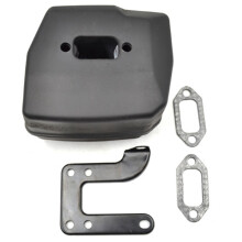 Chainsaw Exhaust Muffler with Support Gasket Plate for 61 66 162 266 268 & Chain Clutch Side Cover Brake Assy