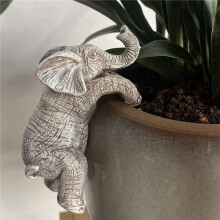 2X Pot de Fleurs Suspendu en Forme D'Éléphant, Décor de Balcon et de Jardin, Adorable Sculpture Animale, Cadeau Idéal pour les Amoureux des