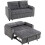 Homcom HOMCOM 2 Seater Sofa Bed, Click Clack Pull Out Bed Settee, Charcoal Grey 2