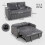 Homcom HOMCOM 2 Seater Sofa Bed, Click Clack Pull Out Bed Settee, Charcoal Grey 3