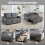 Homcom HOMCOM 2 Seater Sofa Bed, Click Clack Pull Out Bed Settee, Charcoal Grey 4