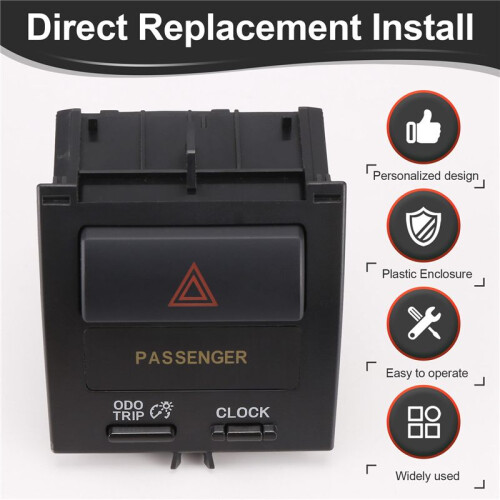 2X Car Dashboard Emergency  Button Assembly Double Flash Button Warning Llight Button for  Vios Yaris