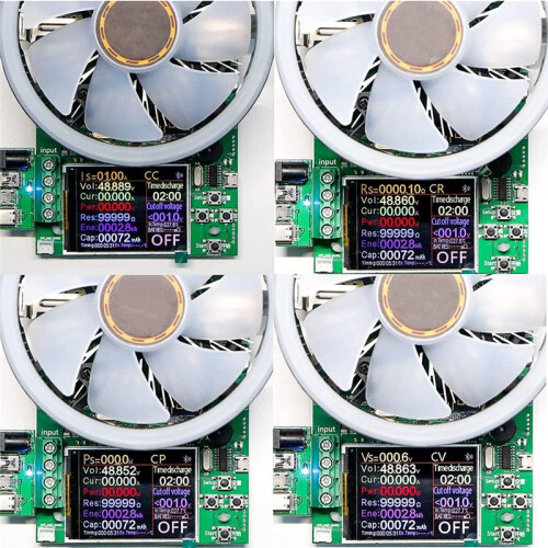 180W  Electronic Load Tester,USB Load Tester,Lithium Battery Capacity Tester,Color Screen Data Monitoring,Working Mode 1