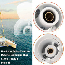 3X 664-45949-02-El Marine Boat Outboard Propeller 9 7/8 X 13 for 20-30Hp Right-Hand Rotation 3 Blades White