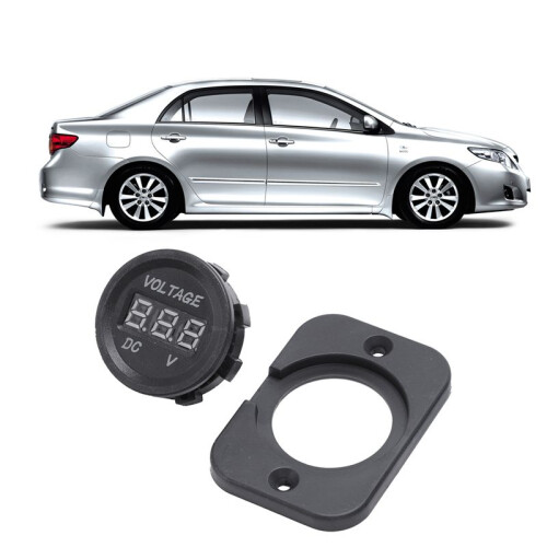 3X 12V-24V Waterproof Car Motorcycle LED Digital Display Voltmeter Voltage Meter Black 1