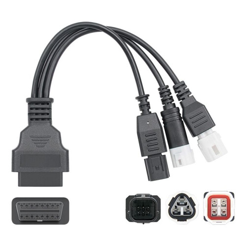 2X per  3Pin/4Pin  6Pin Motorcycle OBD Diagnostic Canbus Connector Cable OBD2 3 In1 Plug Cable Adapter