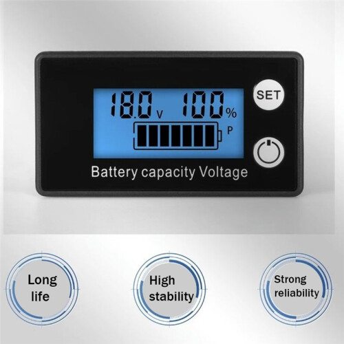 LCD Liquid Crystal 8-100V Voltmeter Battery Car Power Detection Digital Lithium Battery Capacity Display Module,C 2