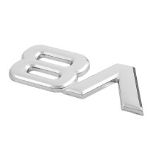 2X 3D Silver Auto Motor V8 Car Rear Emblem Decal Badge Sticker 7.5x3.5cm