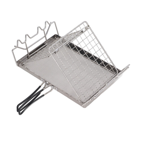 Support de grille-pain de camping en acier inoxydable, pliable 2