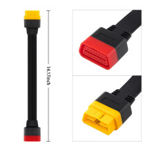 2X New OBD OBD2 Extension Cable Connector for Launch X431 V/Easydiag 3.0/Mdiag/Golo Main 16Pin Male to Female Cable 36cm