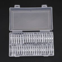 80X 46 mm Coin Capsules Plastic Round Coin Holder Case and 7Sizes (16/20/25/27/30/38/46mm) Protect Gasket