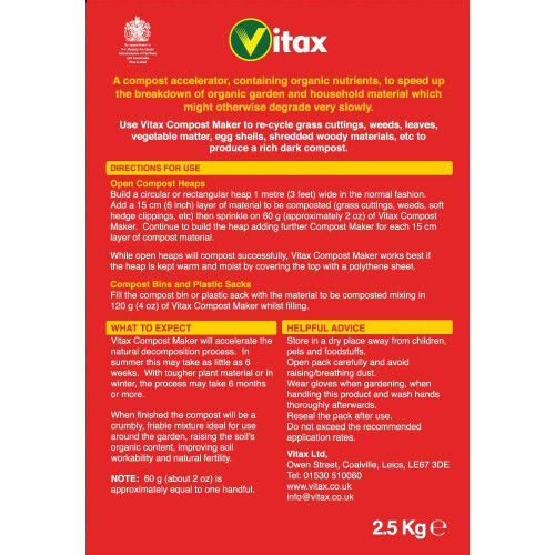 Vitax Compost Maker 10kg - Fast Acting Organic Waste Accelerator & Decalifier 1