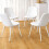 Modern Grey Dining Table Set With 4 White Chairs 2