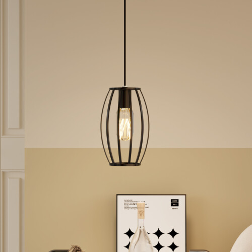 Living And Home Single-Light Black Iron Pendant Light 1