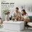 KEPLIN Storage Ottoman Bench Large 90L Hidden Storage, Rapid Fold Flat Design, 150kg Load Capacity, White 2