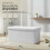 KEPLIN Storage Ottoman Bench Large 90L Hidden Storage, Rapid Fold Flat Design, 150kg Load Capacity, White 3