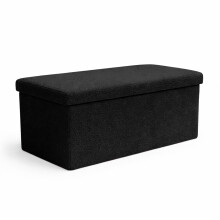 KEPLIN Storage Ottoman Bench Large 90L Hidden Storage, Rapid Fold Flat Design, 150kg Load Capacity, Black