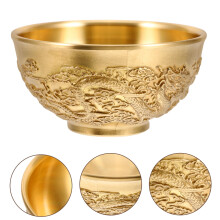 Bol décoratif rond, bol traditionnel chinois doré, lot de 1