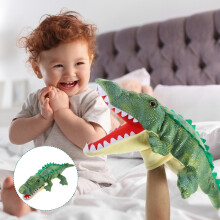 Marioneta de mano para contar cuentos y juegos de rol. Material de felpa verde claro. Apta para niños y adultos. 29,8 cm (11,8 pulgadas).