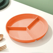 10-inch oranje stapelbare plastic borden met vakjes