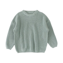 Truien voor meisjes, gebreide trui met ronde hals en lange mouwen, modieuze pullover voor koud weer, kindertrui, herfsttrui, Z02 Lichtblauw, 4-5 jaar