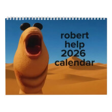 2026 Robert the Bug Marcus the Worm Robert The Worm Funny VR Chat Meme Holiday Planner Hanging Wall Calendar for Home Office Gift